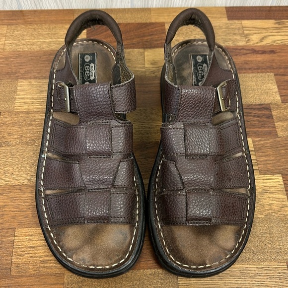 Route 66 Mens Sandals 11 Brown Chunky Fisherman Platform Lug 90s Y2k Vintage - Picture 2 of 10
